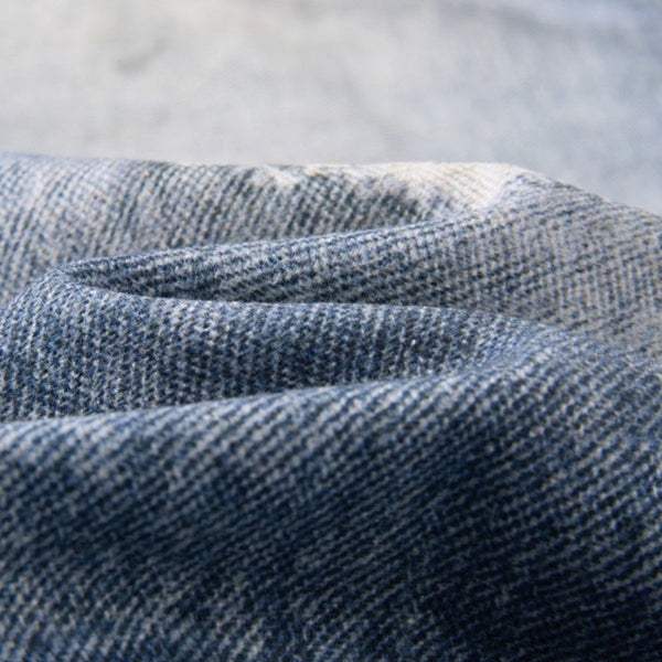 West Coast Double Waist Denim Texture Wide Leg Pants