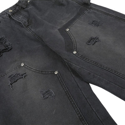 Men's Distressed Punk Cargo Pants – Loose Wide-Leg Streetwear