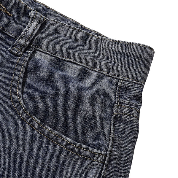 Cartoon Patch Loose Fit Denim Shorts