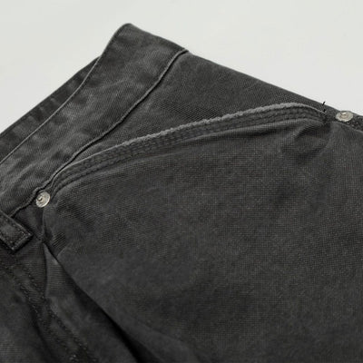 Unique Distressed Oversized Black Cargo Jeans