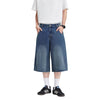 Retro Washed Denim Wide-Leg Bermuda Short