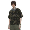 Vintage Camo Burnout Graphic Oversized Cotton Tee