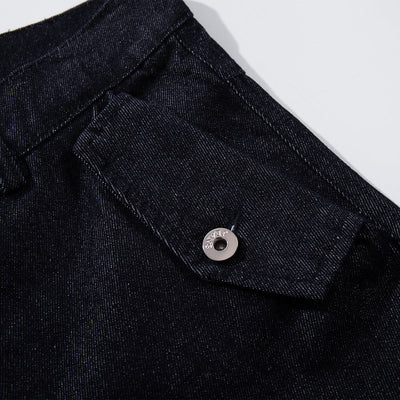 High Waisted Relaxed Fit Button Fly Vintage Blue Jeans