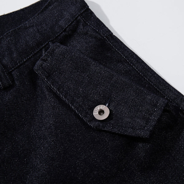 High Waisted Relaxed Fit Button Fly Vintage Blue Jeans