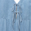 Spaghetti Straps Bow Denim Maxi Dress
