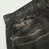 Premium High Street Washed Whisker Loose Straight Jeans