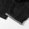 High Street Vintage Washed Raw Denim Wide Leg Curved Jeans