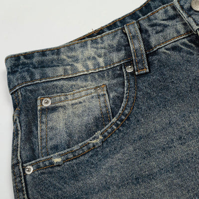 Distressed High Waist Wide Leg Jeans