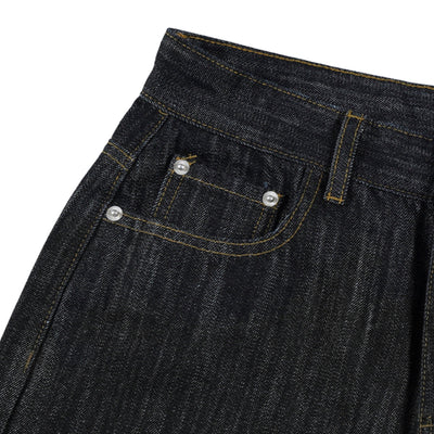 Embroidered Black Washed Baggy Jeans