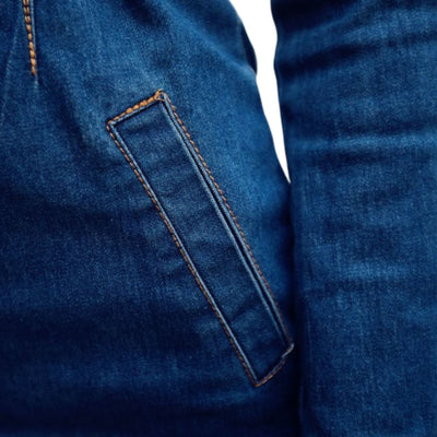 Long-Sleeve Button-Front Denim Midi Dress