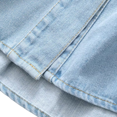 Women's Loose Street Style Mid-length Double Pocket Denim Shirt