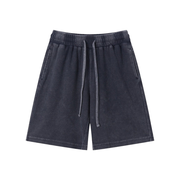 Men’s Vintage Wash Loose Fit Snowflake Waffle Shorts