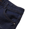 Star Print Washed Denim Capri Shorts