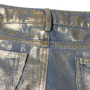 Women's Metallic Coated Denim Midi Skirt