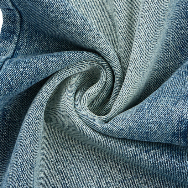 Medium Blue 3D-Whisker Baggy Jeans