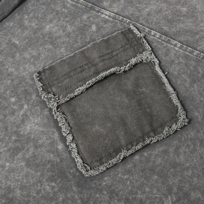 Vintage Washed Patchwork Short Sleeve Chest Pocket Tee
