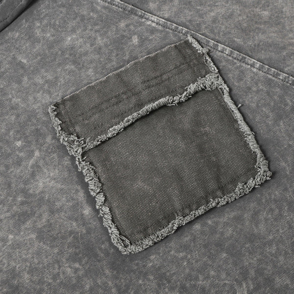Vintage Washed Patchwork Short Sleeve Chest Pocket Tee