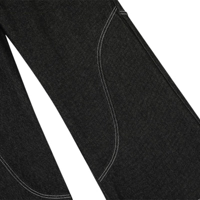 Men's Embroidered Denim Wide Leg Pants Street Vibe Unique Pockets