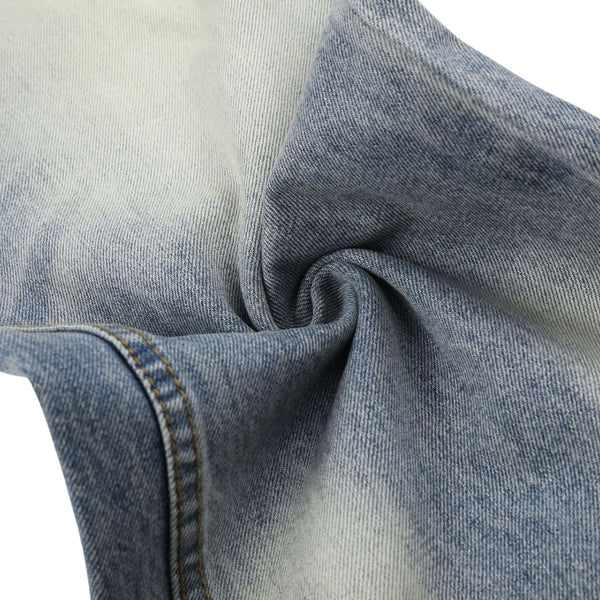 Vintage Light Wash Wide Leg Jeans with Whiskered Fade