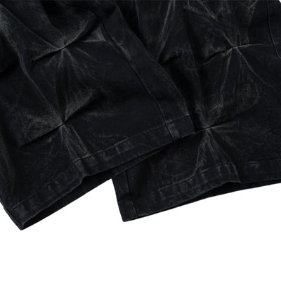 Men's Tie-Dye Denim Pants Heavy Pleated Distressed Loose Wide Leg