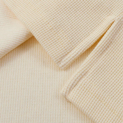 Waffle Knit Lapel Polo T Shirt