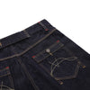 Deconstructed Embroidered Raw Denim Bermuda Shorts
