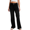 Mid-Rise Washed Knit Denim Flare Jeans