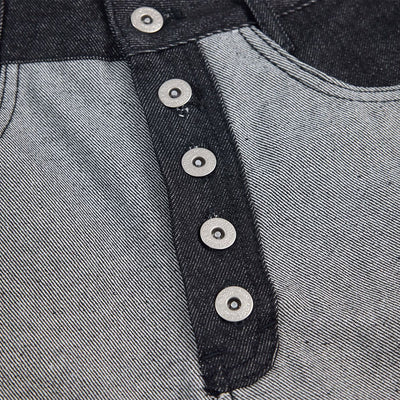 Vintage-Inspired High-End Button Wide-Leg Denim Pants