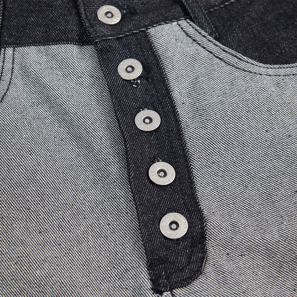 Vintage-Inspired High-End Button Wide-Leg Denim Pants