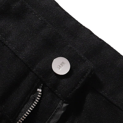 Contrast Stitch Utility Denim Shorts