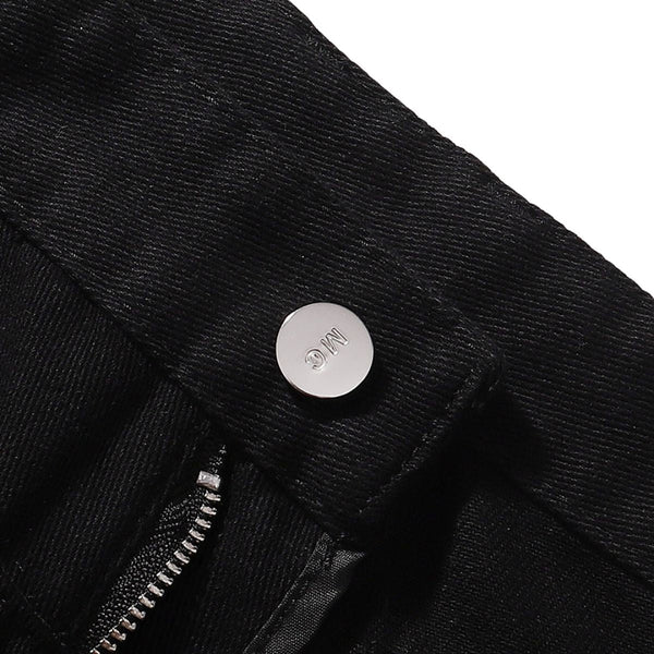 Contrast Stitch Utility Denim Shorts