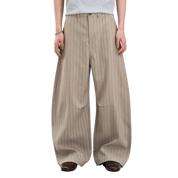 Vintage Pinstripe Baggy Wide-Leg Trousers