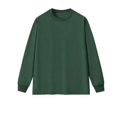 Solid Loose Fit Long-Sleeve Cotton T-Shirt 9.15oz