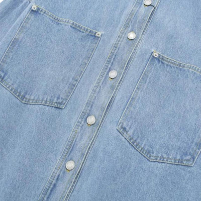 Fashion Lapel Long-sleeved Denim Shirt Jacket
