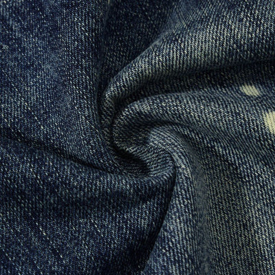 Men's Paint Splatter Washed Denim Wide Leg Pants Distressed Unique