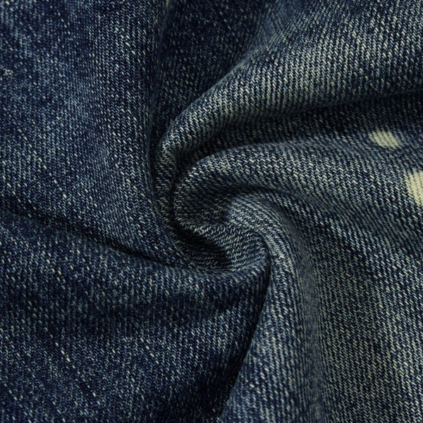 Men's Paint Splatter Washed Denim Wide Leg Pants Distressed Unique