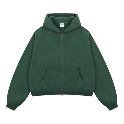Dual Zipper Fleece Hooded Streetwear Hoodie