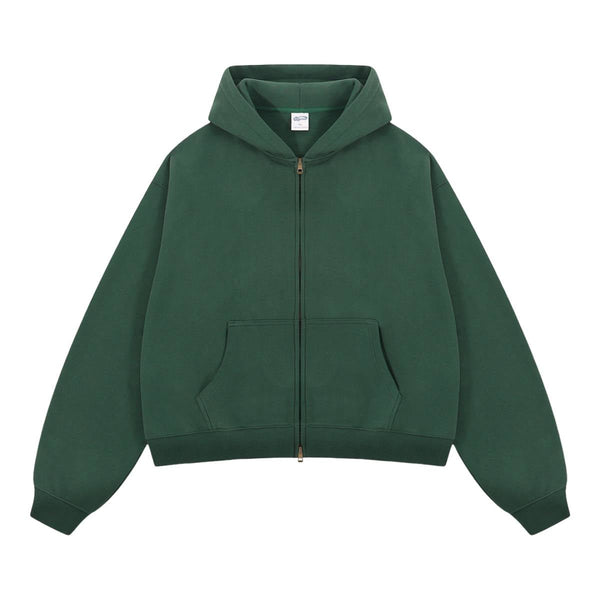 Dual Zipper Fleece Hooded Streetwear Hoodie