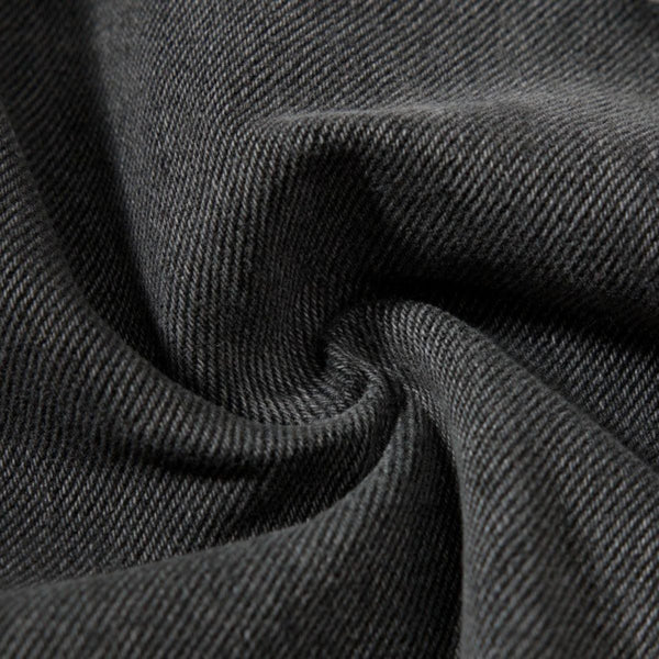 Men's Washed Distressed Denim Pants Wide Leg Patchwork Raw Edge Unique