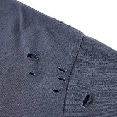 Oversized Heavy Washed Destroyed Cotton Tee
