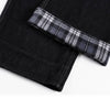 Contrast Stitch Black Wide-Leg Jeans