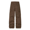 American Workwear Relaxed Solid Patchwork Wide-Leg Utility Cargo Pants