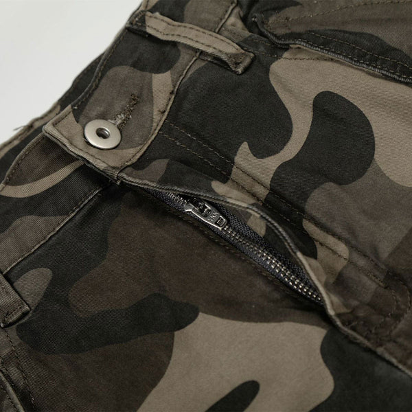 Camouflage Utility Wide Leg Adjustable Hem Pants
