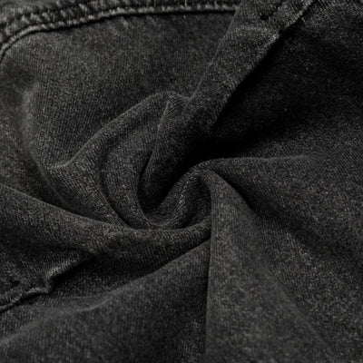 Men's Distressed Washed Denim Cargo Pants Wide Leg Unique Structured