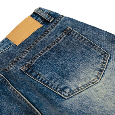 Men's Mid-Rise Straight-Leg Washed Denim Pants – Vintage Casual