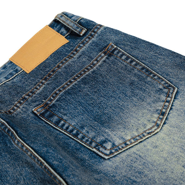 Men's Mid-Rise Straight-Leg Washed Denim Pants – Vintage Casual