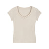 Solid-Color V-Neck Cotton T-Shirt 6.45oz