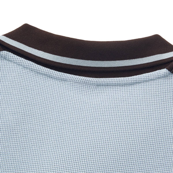 Vintage Waffle Colorblock Boxy Fit Heavyweight Polo T-Shirt