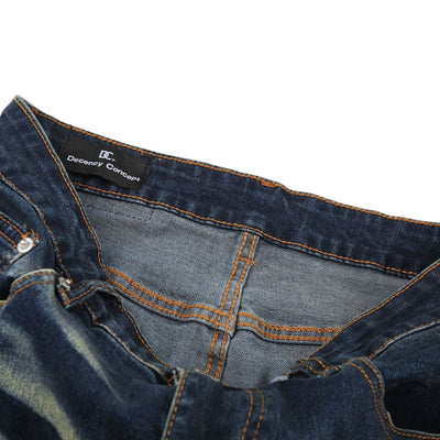 Vintage Distressed Slim Flare Jeans