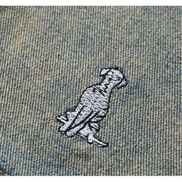 Dog Embroidery Loose Fit Denim Shorts